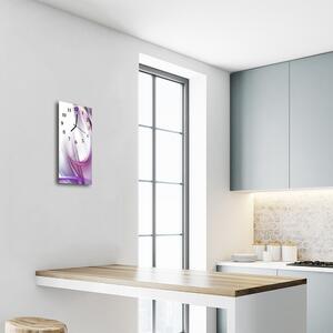 Skleněné hodiny vertikální Umění fialová abstrakce 30x60 cm