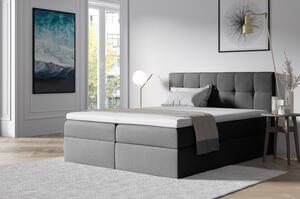 Čalouněná postel s úložným prostorem Recivio šedá 140 + TOPPER ZDARMA