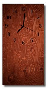 Skleněné hodiny vertikální Dřevěné hnědé panely 30x60 cm