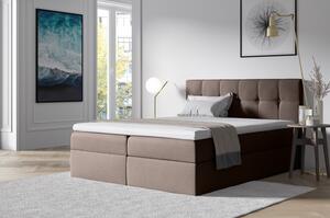 Stylová manželská postel s úložným prostorem RECIVIO hnědá 160 x 200