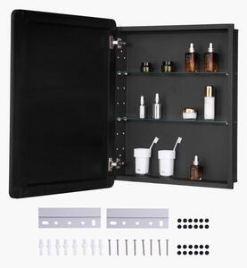 Skříňka do koupelny se zrcadlem a úložným prostorem pro léky - 662 x 135 x 762 mm - Hliníkový rám