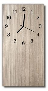 Skleněné hodiny vertikální Béžové dřevo 30x60 cm