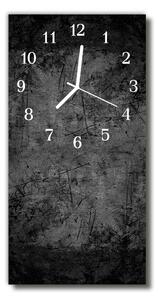Skleněné hodiny vertikální  Umění Černá zeď 30x60 cm