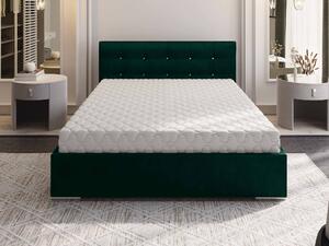 Manželská postel 160 cm Lonnie (tmavě zelená) (s roštem a úložným prostorem). 1047089