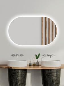 AMIRRO Zrcadlo oválné Ambiente Oval 120 x 70 cm s LED podsvícením po celém obvodu na chodbu do předsíně nástěnné do koupelny na zeď 411-477