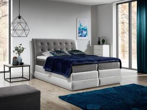Mohutná kontinentální postel Vika 120x200, grafit + stříbrná