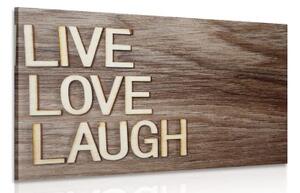 Obraz se slovy - Live Love Laugh - 120x80 cm