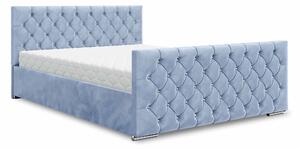 Manželská postel 140 cm Quintin (světle modrá) (s roštem a úložným prostorem). 1047129