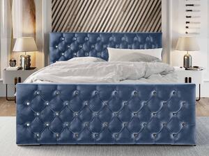 Manželská postel 160 cm Quintin (světle modrá) (s roštem a úložným prostorem). 1047138