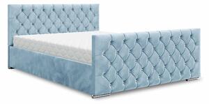 Manželská postel 140 cm Quintin (modrá) (s roštem a úložným prostorem). 1047128