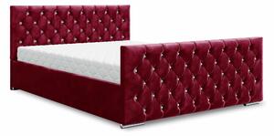 Manželská postel 140 cm Quintin (bordó) (s roštem a úložným prostorem). Vlastní profesionální přeprava až k Vám domů 1047130