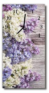 Skleněné hodiny vertikální  Lilac květiny pestré 30x60 cm