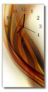 Skleněné hodiny vertikální  Umělecká grafika béžová 30x60 cm
