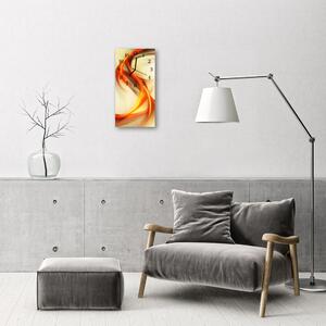 Skleněné hodiny vertikální Abstraktní oranžová grafika 30x60 cm