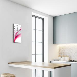 Skleněné hodiny vertikální  Umělecká abstraktní růžová 30x60 cm