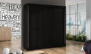 Prostorná šatní skříň BULAN X - šířka 200 cm, černá