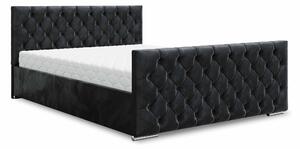 Manželská postel 140 cm Velva (černá) (s roštem a úložným prostorem). Vlastní profesionální přeprava až k Vám domů 1047164