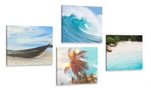 Set obrazů nádech moře - 4x 40x40 cm