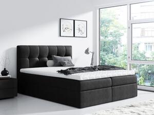 Jednoduchá postel Rex 200x200, černá + TOPPER
