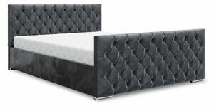 Manželská postel 180 cm Velva (černá) (s roštem a úložným prostorem). 1047183