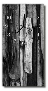 Skleněné hodiny vertikální Dřevěná deska černá 30x60 cm