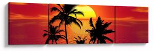 Obraz siluety ostrova s palmami (170x50 cm)