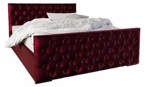 Manželská postel 140 cm Velva (bordó) (s roštem a úložným prostorem). Vlastní profesionální přeprava až k Vám domů 1047169