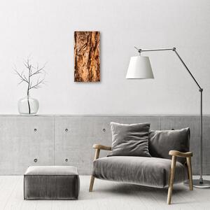 Skleněné hodiny vertikální  Příroda Kůra hnědého stromu 30x60 cm