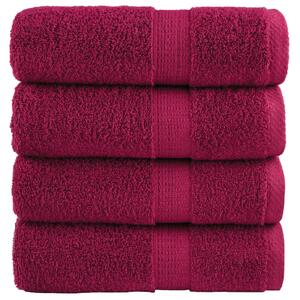 Prémiové mycí utěrky SOLUND 4 ks bordó 30x30 cm 600 g/m² 137204