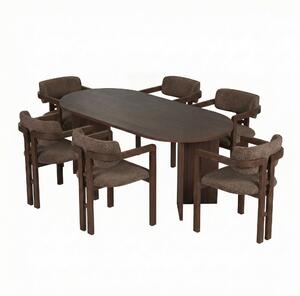 Jídelní set (pro 6 osob) Marida 6 (ořech milano + tmavý ořech)
