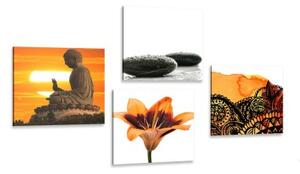 Set obrazů Feng Shui v jedinečném stylu - 4x 40x40 cm