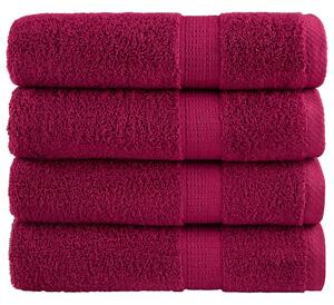 Prémiové ručníky SOLUND 4 ks bordó 50x100 cm 600 g/m² 137210