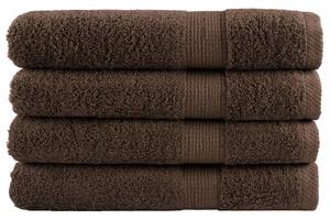 Prémiové ručníky SOLUND 4 ks hnědé 100x200 cm 600 g/m² 137246