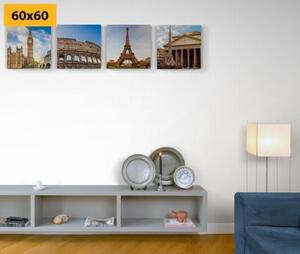 Set obrazů pro milovníky cestování - 4x 40x40 cm