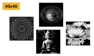 Set obrazů klidný Buddha - 4x 40x40 cm