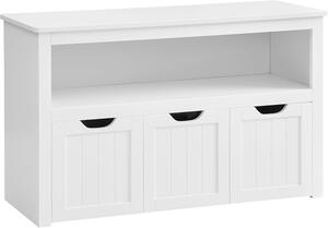 Dětská skříň / komoda Loppa s pojízdnými boxy - 60x102x30 cm | bílá