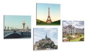 Set obrazů pro milovníky Francie - 4x 40x40 cm