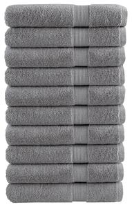 Prémiové ručníky SOLUND 10 ks šedé 100x200 cm 600 g/m² 137319