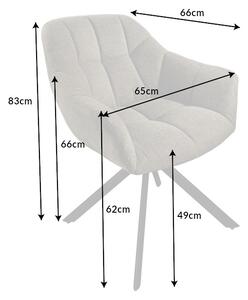 Designová otočná židle Vallerina světle hnědá