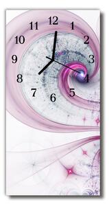 Skleněné hodiny vertikální Umění Whirl purpurové abstrakce 30x60 cm