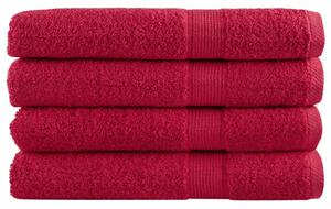 Premium ručníky SOLUND 4 ks červené 80 x 200 cm 600 g/m² 137411