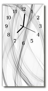 Skleněné hodiny vertikální Bílé odběrové linie 30x60 cm