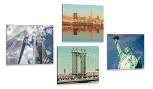 Set obrazů krásy města New York - 4x 40x40 cm