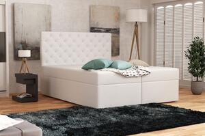 Elegantní čalouněná postel 160x200 ALLEFFRA - bílá