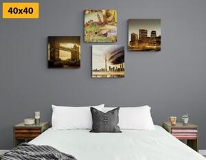 Set obrazů tajuplné města - 4x 40x40 cm