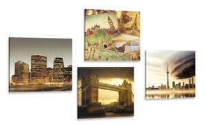 Set obrazů tajuplné města - 4x 40x40 cm