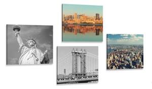 Set obrazů New York v zajímavém provedení - 4x 40x40 cm