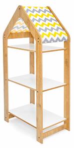 Dětský regál Mizzie 3 (naturální + bílá + žlutá)