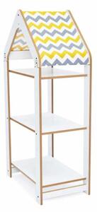 Dětský regál Mizzie 3 (bílá + žlutá). Akce -20%