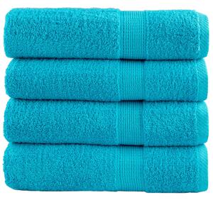 Premium ručníky SOLUND 4 ks tyrkysové 70 x 140 cm 600 g/m² 137453